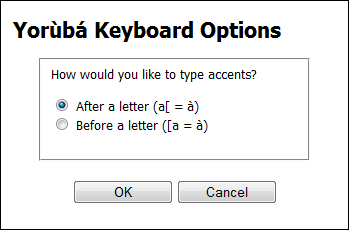 Keyboard Options for Yorùbá 